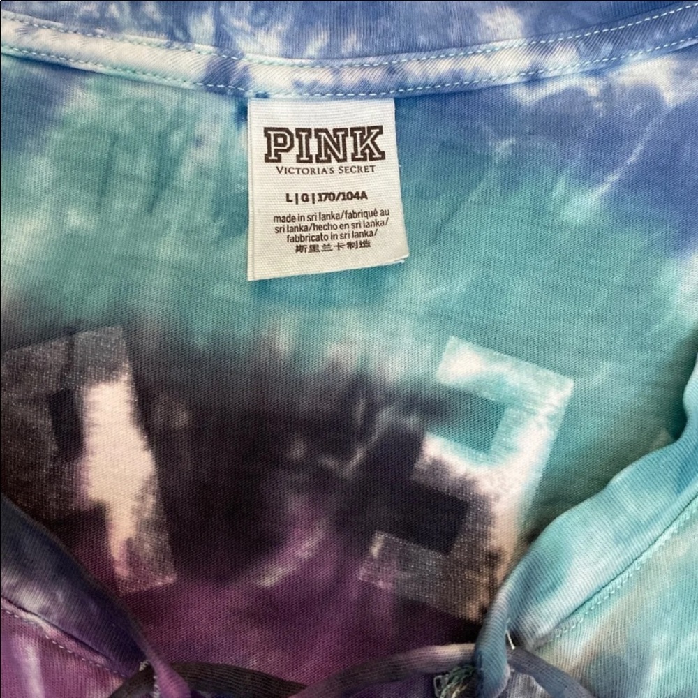 🍄VS PINK Unique Custom Tie Dye Campus Tee - Picture 7 of 10